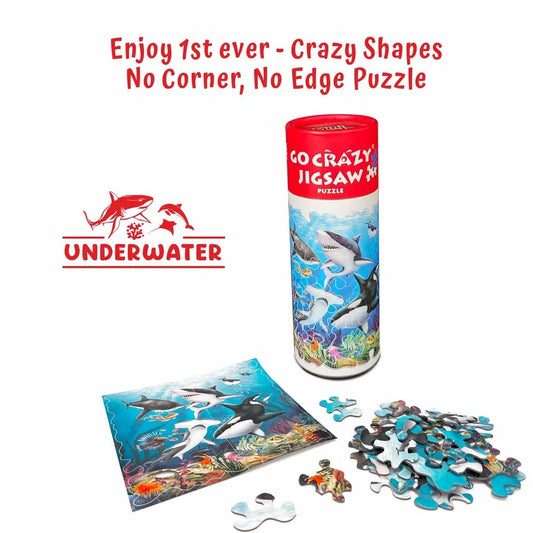 Unikplay - Mini Jigsaw Puzzle Tube – Underwater | 30-Piece Underwater Puzzle for Kids | Unique Shaped Pieces | Travel-Friendly Educational Toy | Ages 3+