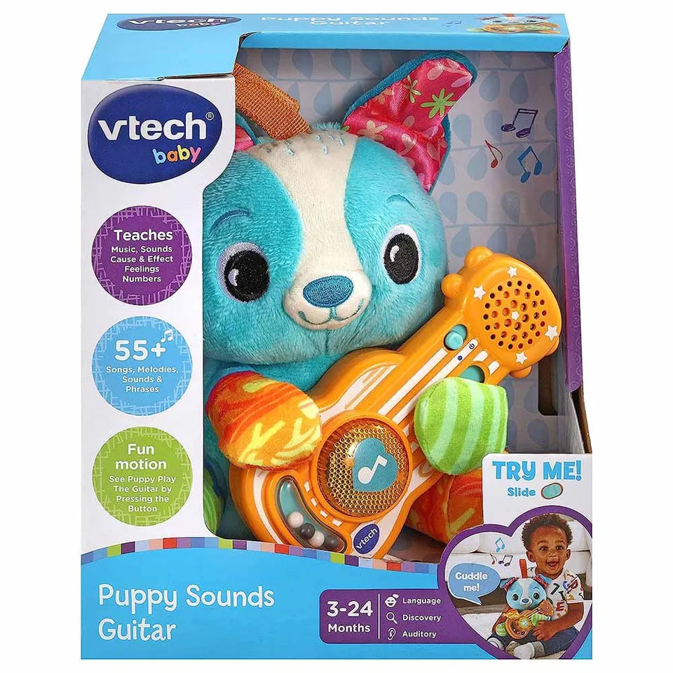 VTech Baby Puppy Sounds Guitar, Interactive Musical Toy, for Boys & Girls from 3, 6, 12, 24 + Months, English Version