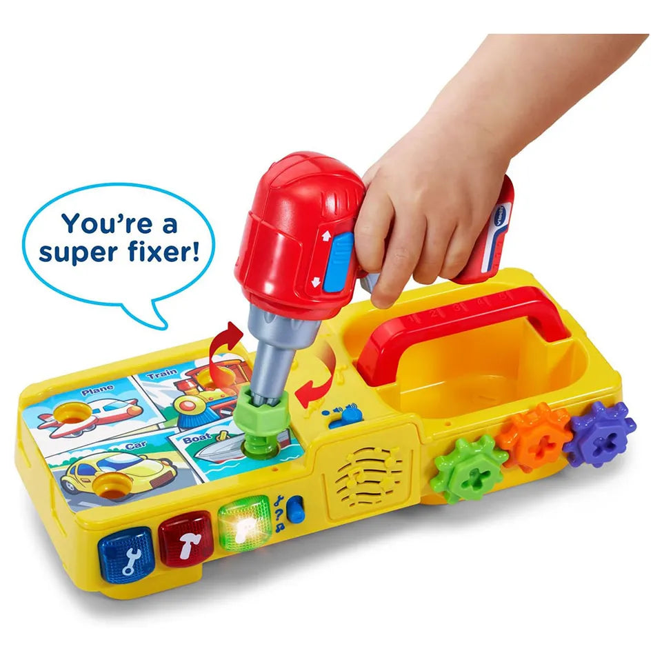 Vtech Vtech Drill And Learn Toolbox, Toy with Music, Lights, Colours, Baby Interactive, Educational Gift Suitable for 18, 24, 36 months Boys & Girls, English Version