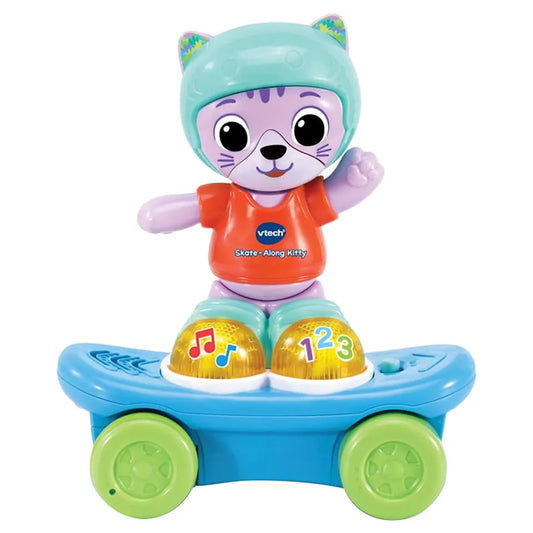 VTech Skate-Along Kitty, Interactive Baby Toy with Lights & Music, Pull Back Gift for Infants 6, 9, 12 months +, English version