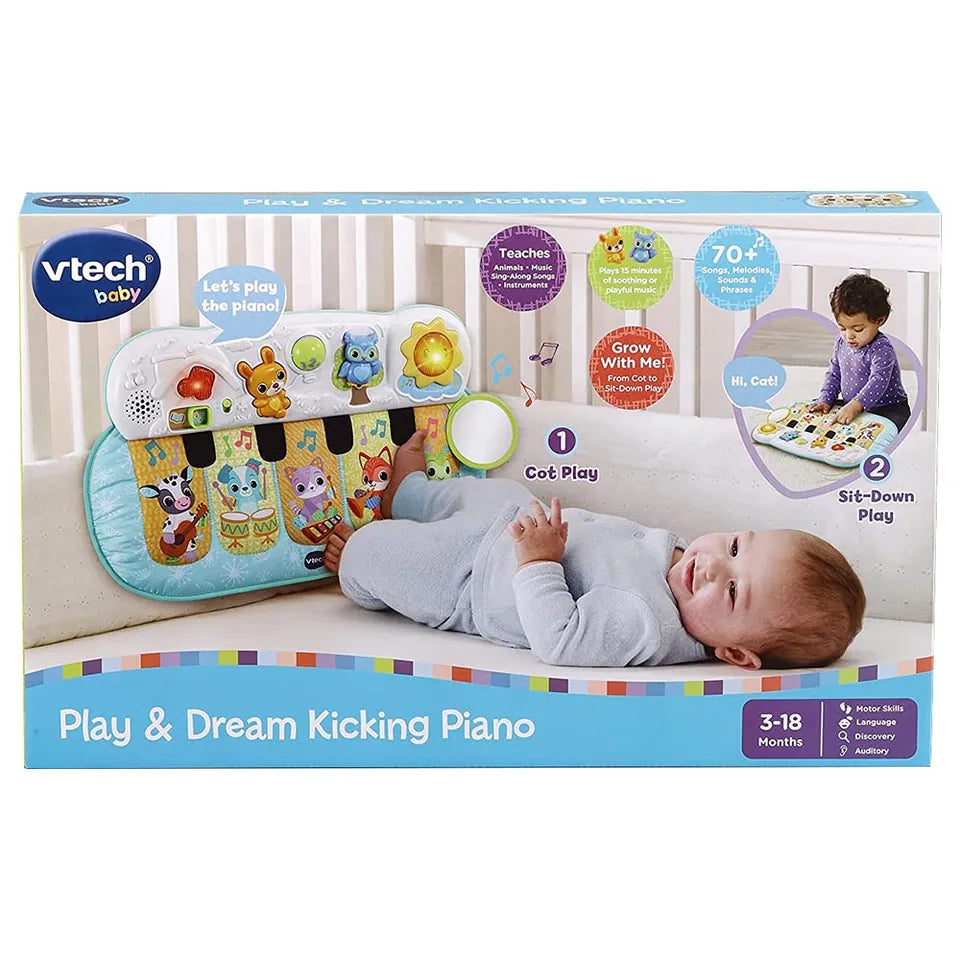 VTech – Lil’ Critters Play & Dream Musical Piano | Baby Musical Toy Mat with Sounds for Boys & Girls | Soothing & Playful Music - Multicolor