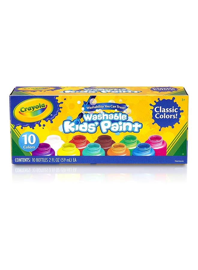 Crayola - Washable Kids Paint | Activity Set,10 Classic Clean & Bright Colors, Pack of 10 | 3+ Yrs