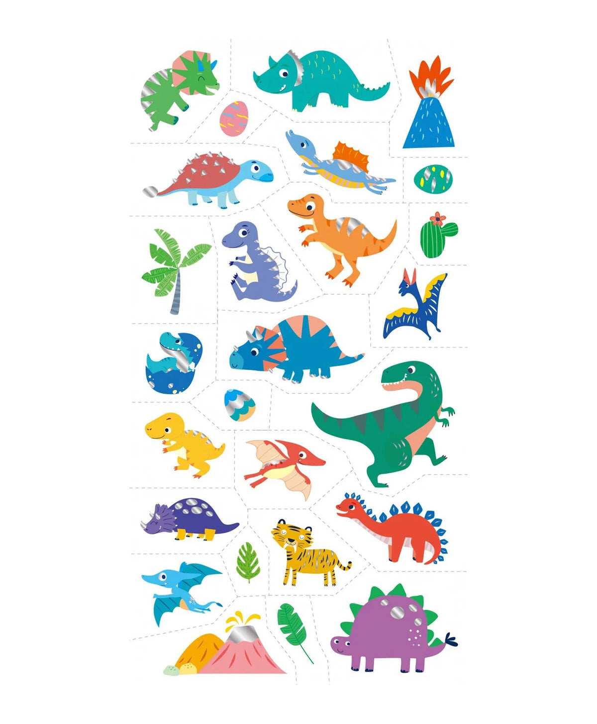 Avenir Tattoo Sticker - Dino | 52pc Set of Temporary Tattoos - High-Quality Water-Based Ink - Safe and Easy to Apply and Remove - Lasts 3-5 Days for Kids 3+