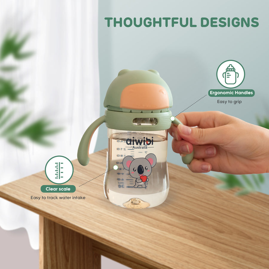 Aiwibi Water Bottle with straw 300ml