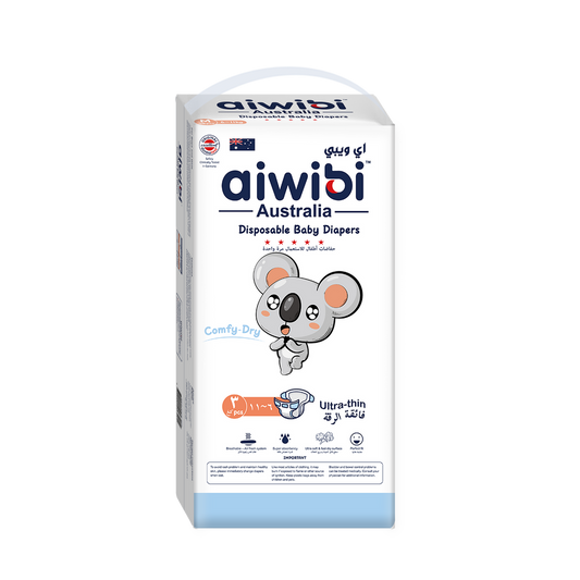 Aiwibi Comfy Dry Baby Diapers, Size 3, M 6-11kg, 48Pcs