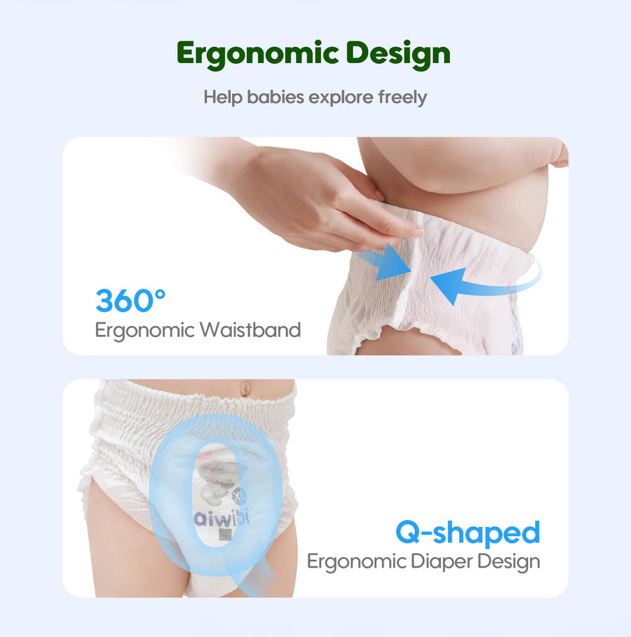 Aiwibi Ultra Thin Baby Diaper Pants Size 3 (Medium, 6–11kg) – 100% Leak Protection, Super Soft & Anti-Irritation, High Absorption, 360° Stretch Waistband – 48 Count