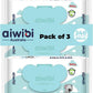 Aiwibi Soft Care Baby Wet Wipes (Natural Tea Tree Oil)- Pack of 3 Pouches x 80Sheets, 240 Wipes