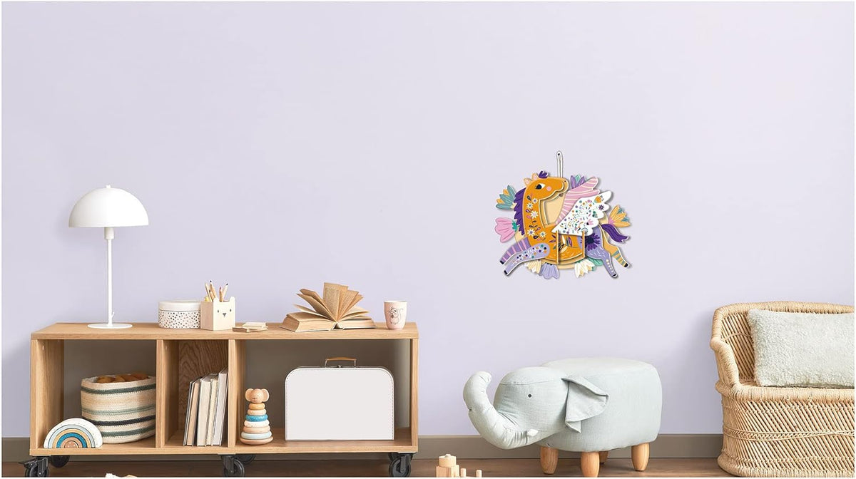 Avenir 3D Decoration - Pegasus Kit | Turn Your Wall into a Zoo! Create 3D Decorations with Pre-Cut Cardboard Puzzle Pieces | Thoughtful and Creative Gift Option for Kids 3+