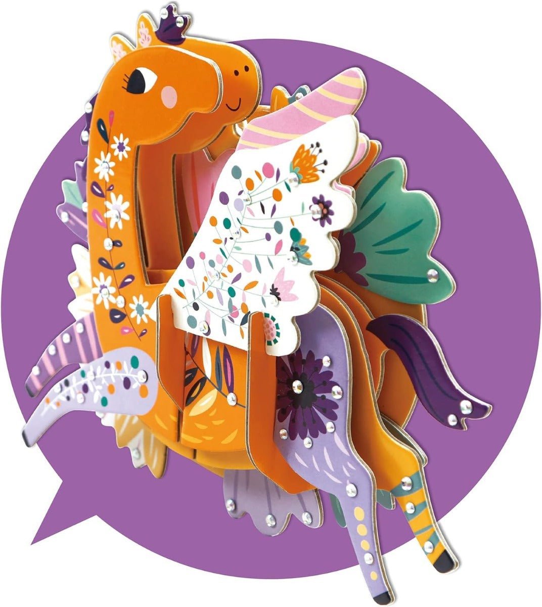 Avenir 3D Decoration - Pegasus Kit | Turn Your Wall into a Zoo! Create 3D Decorations with Pre-Cut Cardboard Puzzle Pieces | Thoughtful and Creative Gift Option for Kids 3+