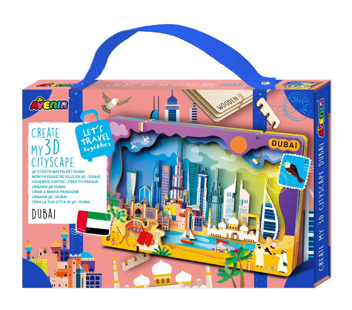 Avenir - Let’s Travel Together 3D Cityscape Puzzle – Dubai Wooden DIY Model Kit | Build Famous Landmarks with Illustrated Guide | Educational Travel Gift for Kids & Adults