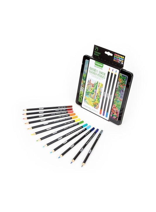 Crayola Signature Blend & Shade Colored Pencils with Tin, 24 Count