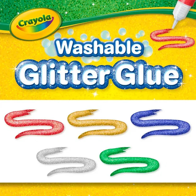Crayola - 5 ct. Washable Glitter Glue, Bold Blazes