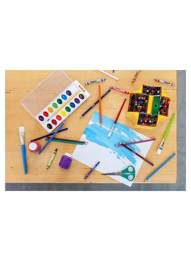 Crayola Washable Watercolors Pans with Plastic Handled Brush, 16 Count