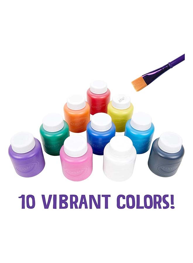 Crayola - Washable Kids Paint | Activity Set,10 Classic Clean & Bright Colors, Pack of 10 | 3+ Yrs