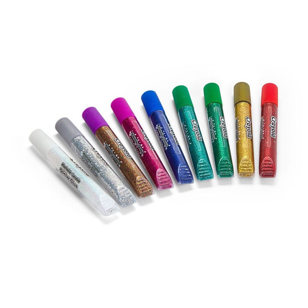 Crayola Bold Washable Glitter Glue 9 ct., Fiery Flecks