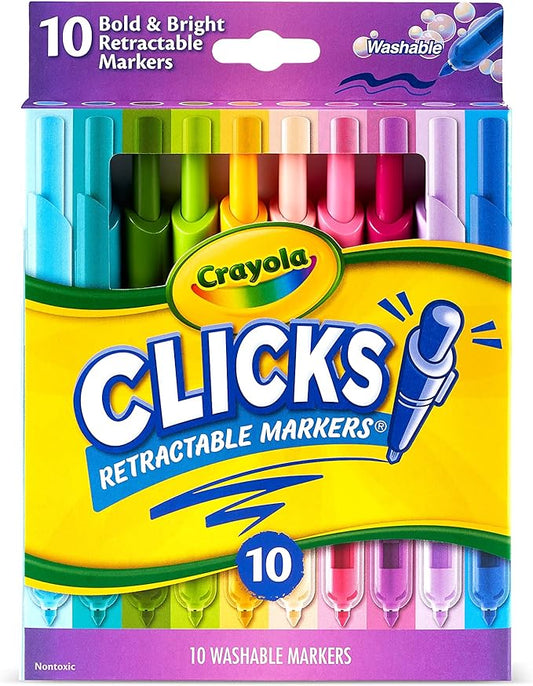 10 Ct Washable CLICKS Retractable Markers, Bold & Bright
