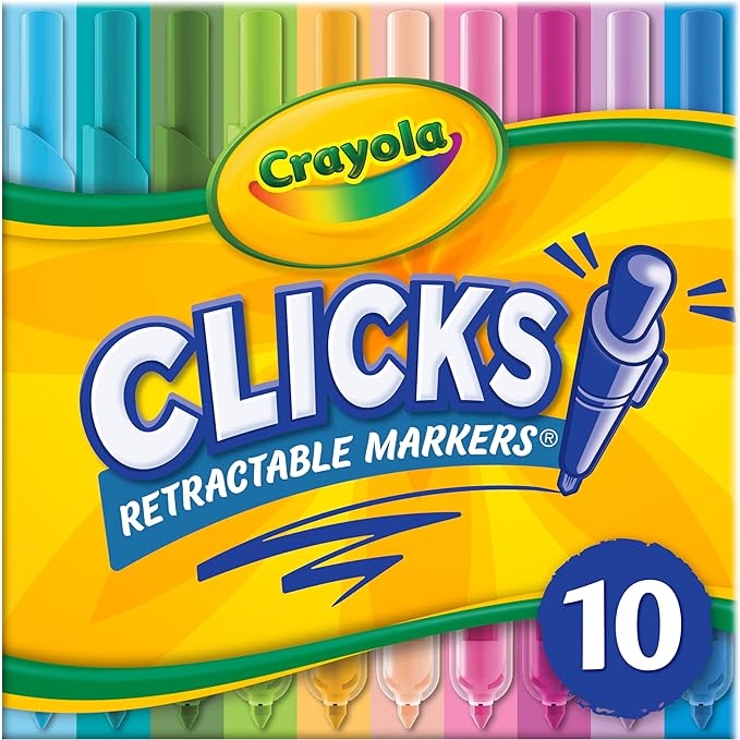 10 Ct Washable CLICKS Retractable Markers, Bold & Bright