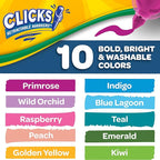 10 Ct Washable CLICKS Retractable Markers, Bold & Bright