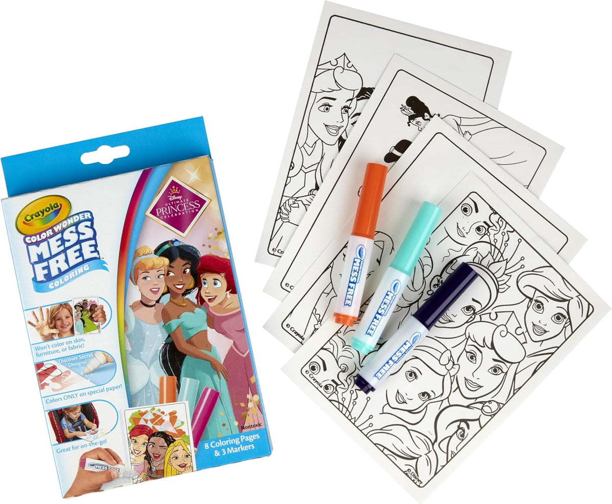 Crayola - Color Wonder Mini Box Set, Disney Princess (Multicolour) | MESS FREE COLORING | GIFT FOR GIRLS & BOYS Ideal for ages 3+