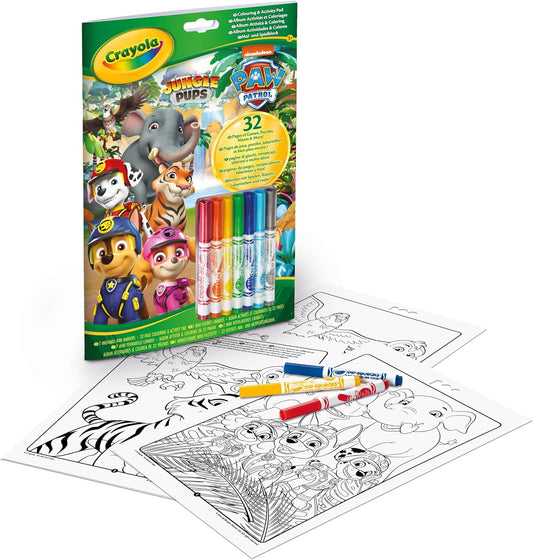 Crayola -  Giant Colouring Book - Paw Patrol Jungle Pups | 18 Pages of Paw Patrol Colouring Fun | includes 100 Stickers | Ideal for Kids Aged 3+