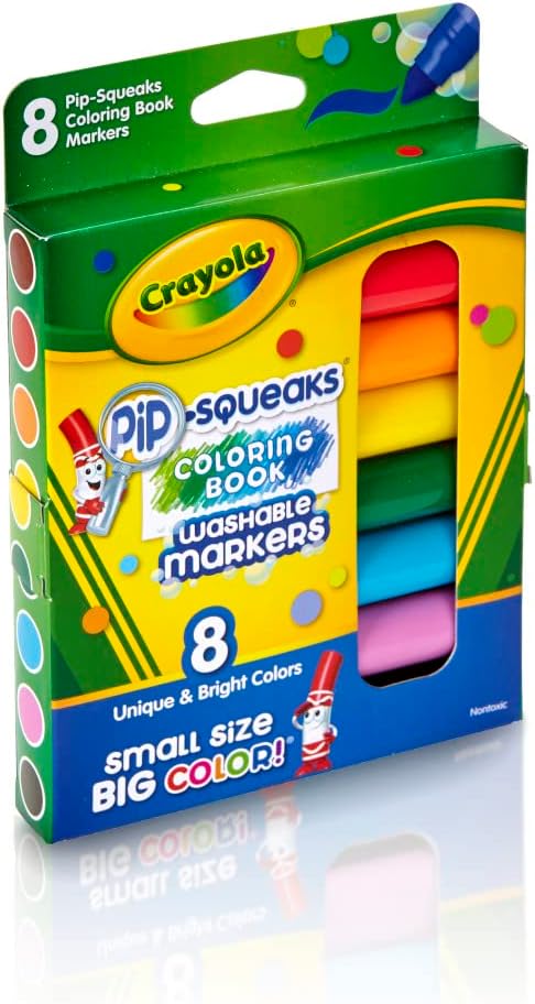 Crayola - Pip-Squeaks Washable Markers | Multi-Color, Pack of 8, Unique & Bright Colors | 3+ Yrs