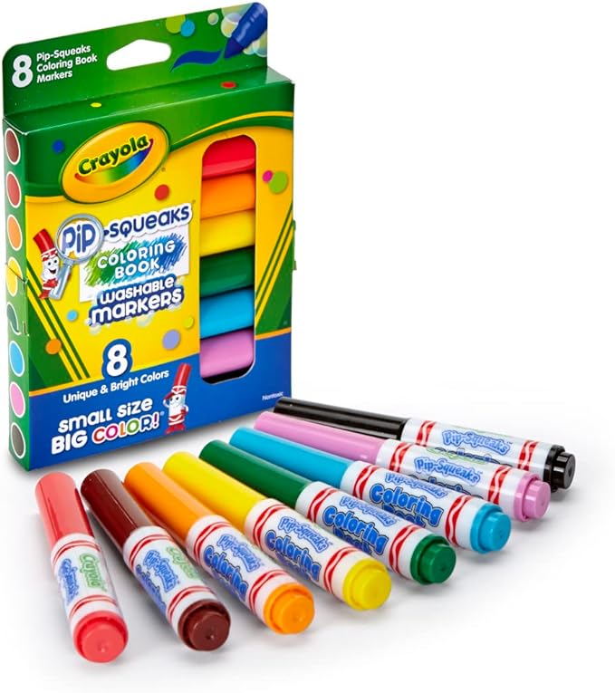 Crayola - Pip-Squeaks Washable Markers | Multi-Color, Pack of 8, Unique & Bright Colors | 3+ Yrs