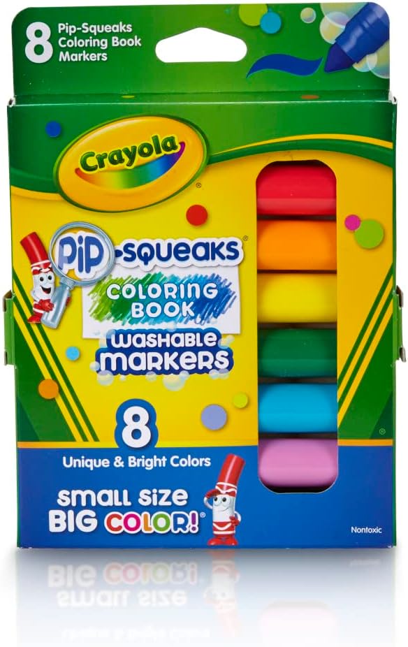Crayola - Pip-Squeaks Washable Markers | Multi-Color, Pack of 8, Unique & Bright Colors | 3+ Yrs