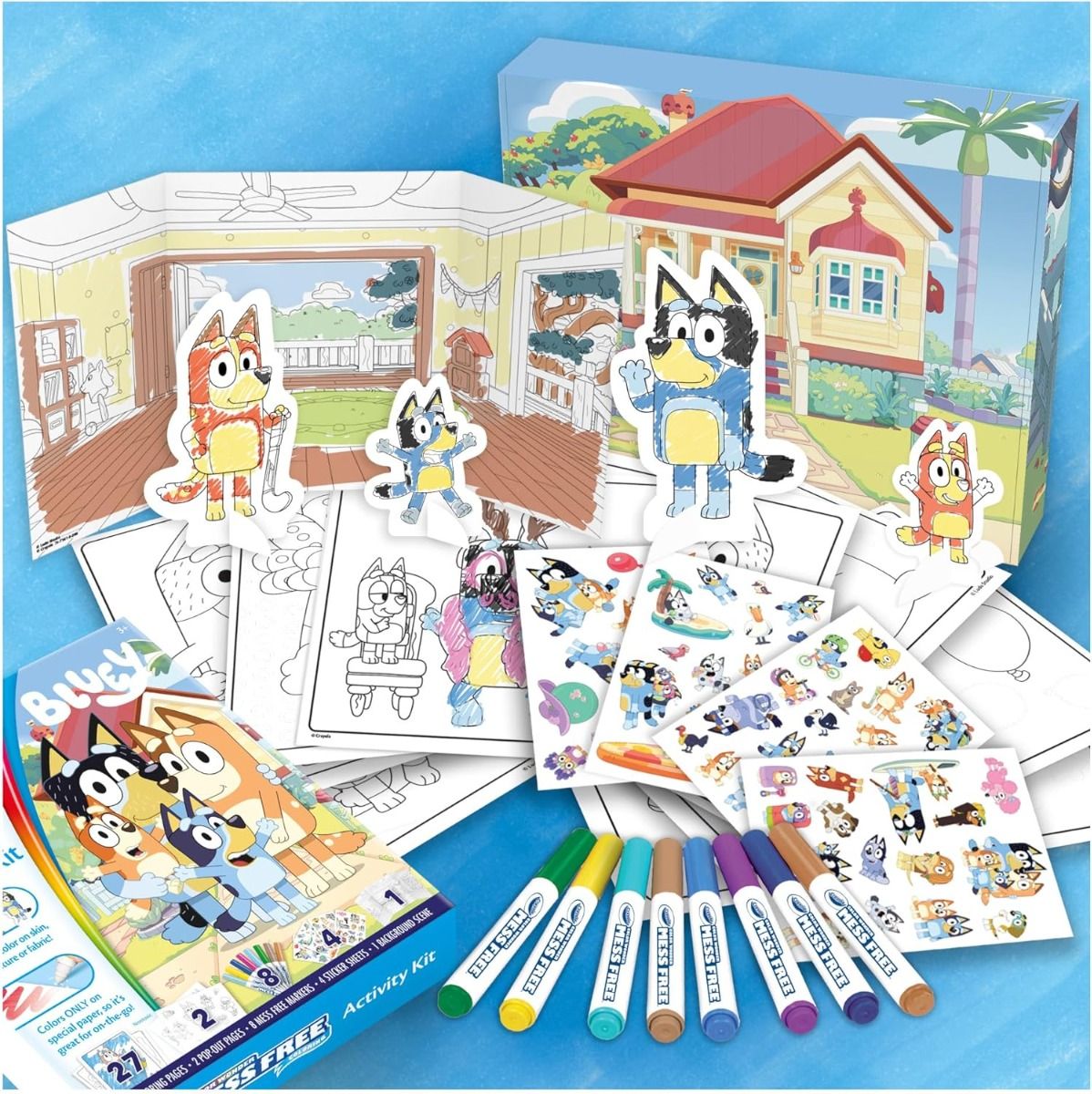Crayola Disney Princess Color & Sticker Activity Set – 20 Coloring Pages, Stickers & 26 Washable Markers, Creative Gift for Kids Ages 3+