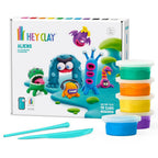 HEY CLAY - Aliens Set-Colourful Modeling Kids-Air Dry Clay Kit 15 cans and Sculpting Tools with Fun Interactive Instructions App, Multicoloured