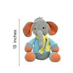 Happy Threads Handmade Crocheted Dusty the Elephant (13 inch) – Multicolor | Crochet Toys | Child Safe | for Babies 6 Months & Above | Dolls for Boys/Girls| For Birthday Gift | Decorative Items for Room
