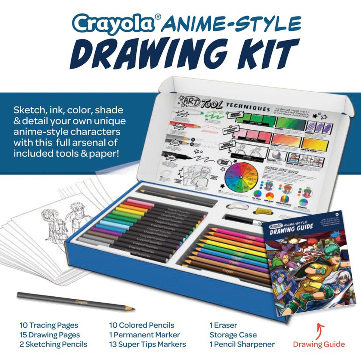 Crayola - Learn to Draw Your Own Manga Drawing Kit | Creative Activity and Gift for Kids, Ages 8