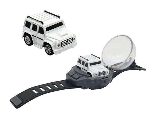 D-power - 1:64 Scale Watch Remote Control Car (White)– 2.4GHz Mini RC Car with Wearable Controller | Compact Racing Toy for Kids Ages 3+