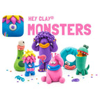 HEY CLAY - Monsters Set-Colourful Modeling Kids-Air Dry Clay Kit 15 cans and Sculpting Tools with Fun Interactive Instructions App, Multicoloured