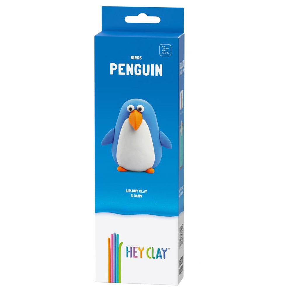 HEY CLAY – DIY Penguin Plastic Creative Modelling Air-Dry Clay For Kids 3 Cans