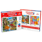 Unik Play - Go Crazy Jigsaw Puzzle | Attractive Cartoon Print Puzzle | 2 Puzzle Trays - Dino | Kids and Adults 6+