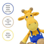 Happy Threads Handmade Crocheted AlexGiraffe (15 inches) – Multicolour | Crochet Toys | Child Safe | for Babies 6 Months & Above | Dolls for Boys/Girls| For Birthday Gift | Decorative Items for Room