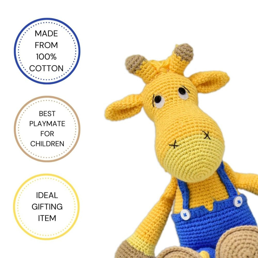Happy Threads Handmade Crocheted AlexGiraffe (15 inches) – Multicolour | Crochet Toys | Child Safe | for Babies 6 Months & Above | Dolls for Boys/Girls| For Birthday Gift | Decorative Items for Room