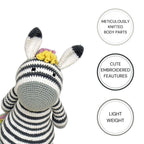 Happy Threads Handmade Crocheted Ziggy the Zebra (12 inches) – Multicolour | Crochet Toys | Child Safe | for Babies 6 Months & Above | Dolls for Boys/Girls| For Birthday Gift | Decorative Items for Room