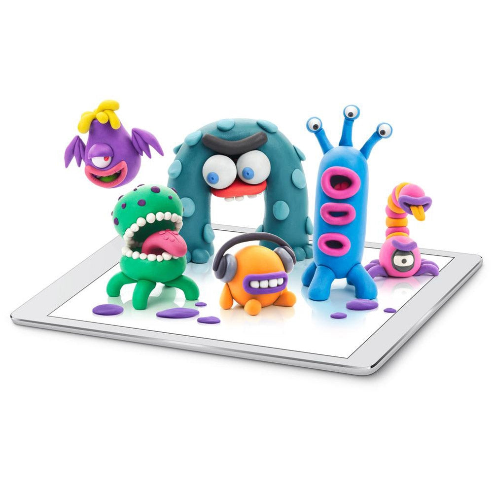 HEY CLAY - Aliens Set-Colourful Modeling Kids-Air Dry Clay Kit 15 cans and Sculpting Tools with Fun Interactive Instructions App, Multicoloured