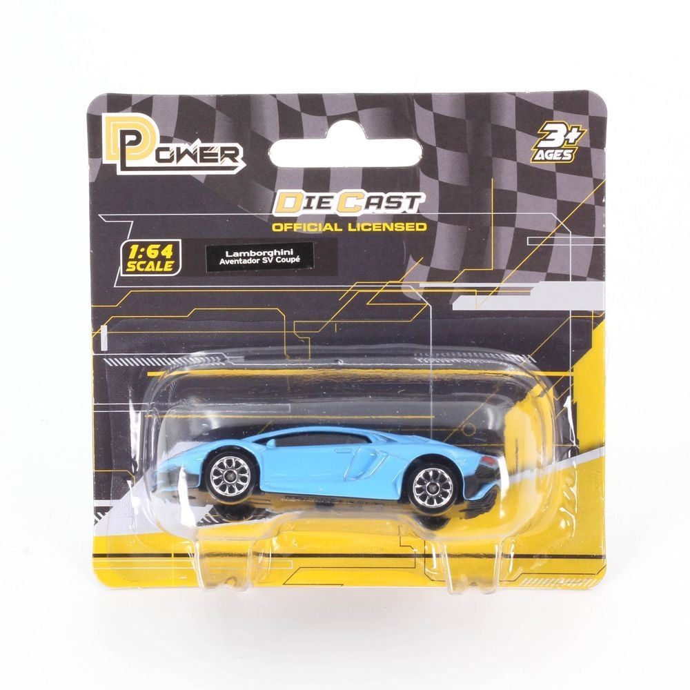 D-Power 1:64 Diecast Lamborghini Aventador LP 750-4 Superveloce – Licensed Collectible Model Car (Assorted Colors Blue / Red, 1 Piece) | Metal Body, Free-Rolling Wheels