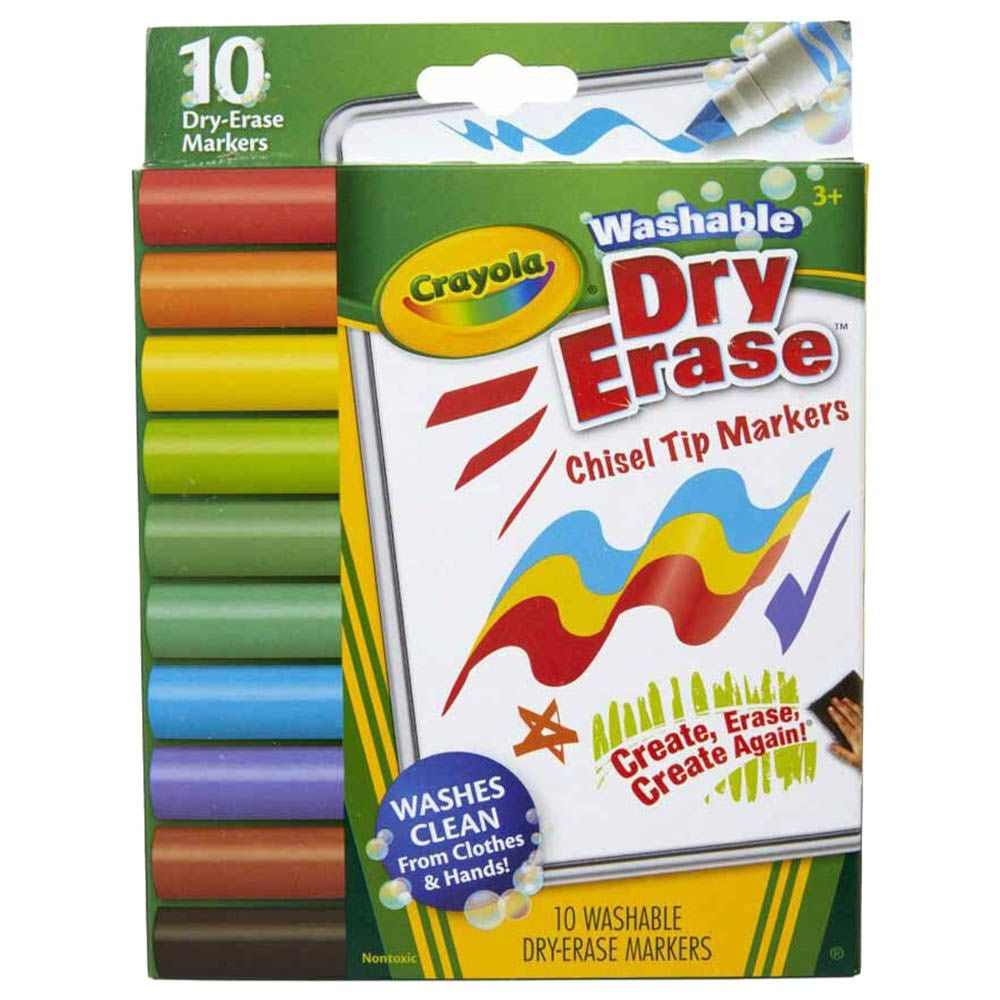 10 Ct Wedge Tip Dry-Erase Markers, Washable