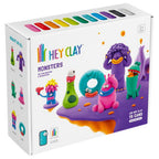 HEY CLAY - Monsters Set-Colourful Modeling Kids-Air Dry Clay Kit 15 cans and Sculpting Tools with Fun Interactive Instructions App, Multicoloured