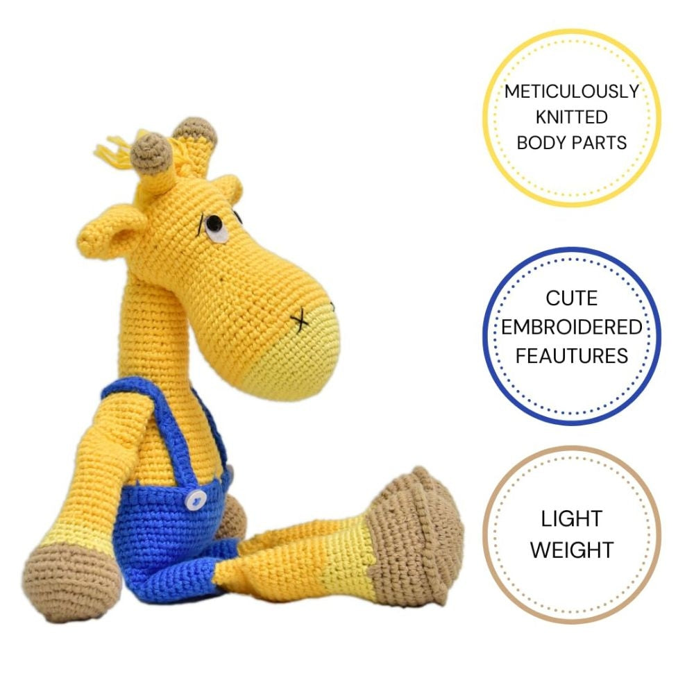 Happy Threads Handmade Crocheted AlexGiraffe (15 inches) – Multicolour | Crochet Toys | Child Safe | for Babies 6 Months & Above | Dolls for Boys/Girls| For Birthday Gift | Decorative Items for Room