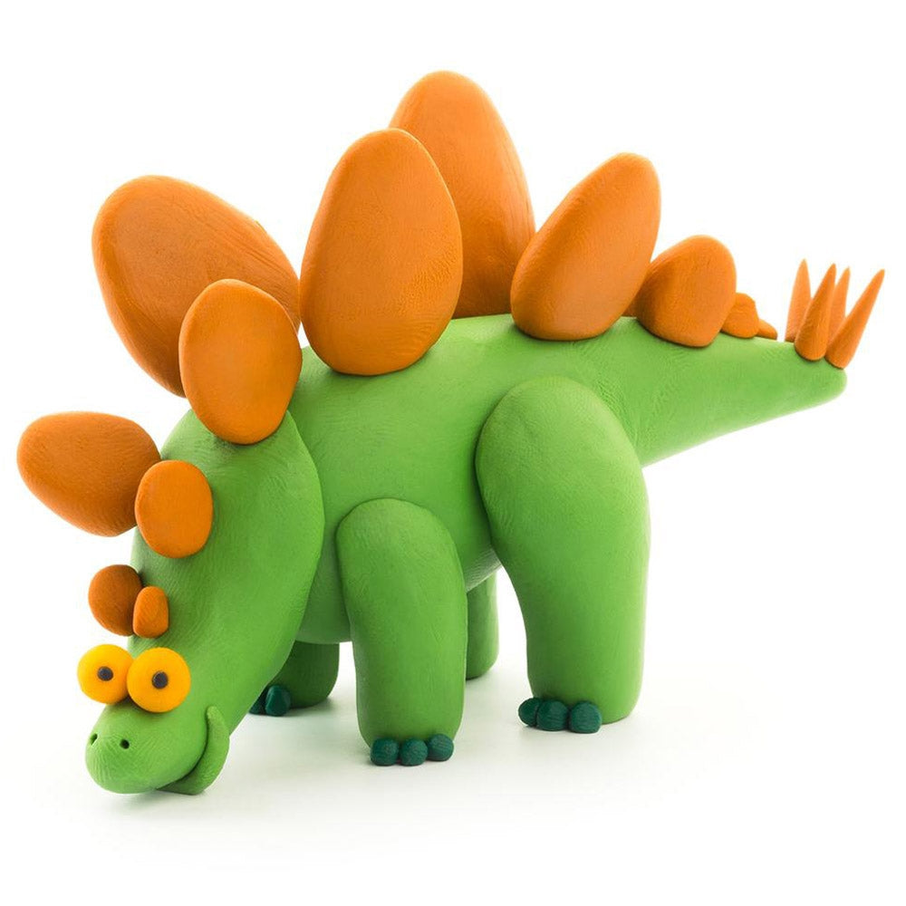 HEY CLAY -DIY Dinos: Stegosaurus, Pachycephalosaurus, Brachiosaurus Plastic Creative Modelling Air-Dry Clay For Kids 6 Cans