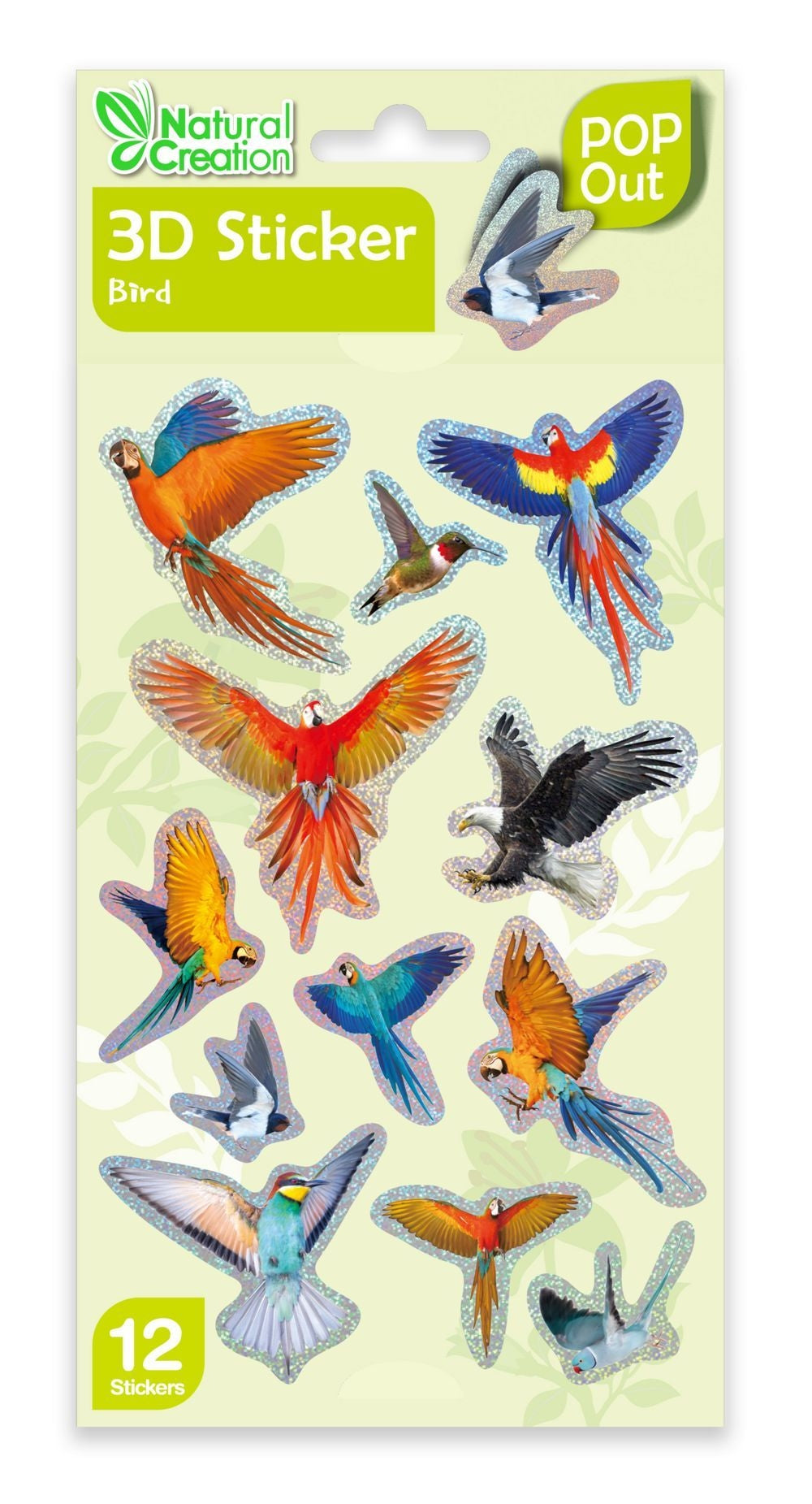 Avenir - Natural Creation 3D Bird Stickers – 12 Puffy Decorative Stickers | Creative Craft & Scrapbooking Stickers for Kids, Journals, Cards & Gifts