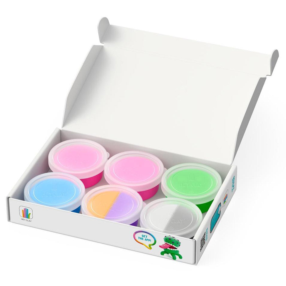 HEY CLAY -DIY  Aliens: Burger, Trio, Scorpio Plastic Creative Modelling Air-Dry Clay For Kids 6 Cans