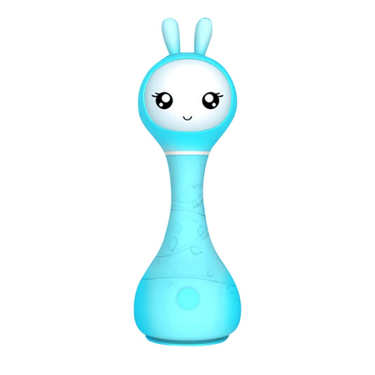 Alilo – Smarty Shake & Tell Rattle, R1 - Smarty Blue | Music, Stories, & Color Learning for Babies | Hi-Fi Sound, Light-Up Ears, USB Charging | 0+