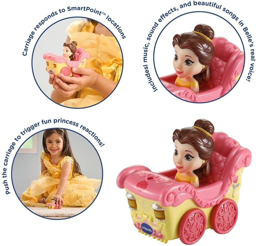 Vtech - Toot-Toot Drivers Belle's Enchanted Carriage, Disney Princess - Multicolour | Pretend Play Vehicle with Lights, Phrases and Songs, Interactive Toddler Toy  | ideal for ages 12 Months, 2, 3, 4+
