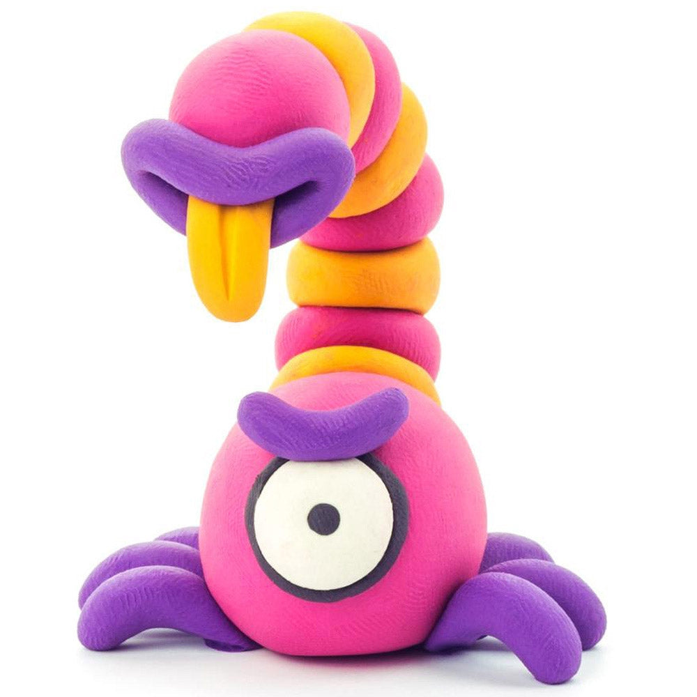 HEY CLAY -DIY  Aliens: Burger, Trio, Scorpio Plastic Creative Modelling Air-Dry Clay For Kids 6 Cans