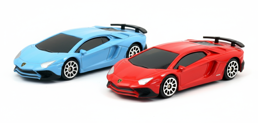 D-Power 1:64 Diecast Lamborghini Aventador LP 750-4 Superveloce – Licensed Collectible Model Car (Assorted Colors Blue / Red, 1 Piece) | Metal Body, Free-Rolling Wheels